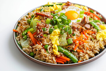 Flavorful BBQ Pork Fried Rice with Ginger and Garlic