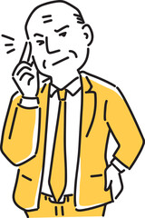 ポーズを取ってウィンクする中年ビジネスマン