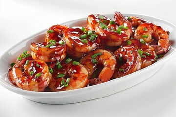 BBQ Glazed Shrimp in Elegant Dish