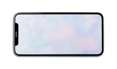Black cellphone with pastel wallpaper transparent png