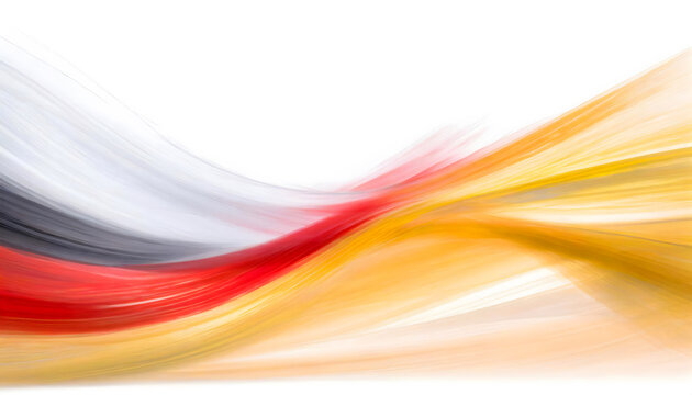 A wavy banner in the German national colors as a banner, white background