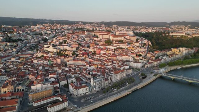 Coimbra, Portugal - Cityscape Aerial, including the famous University
