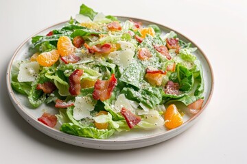 Bacon-Citrus Vinaigrette Romaine Salad with Shaved Parmesan Cheese
