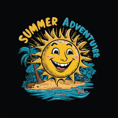 Summer t-shirt design bundle, summer beach vacation t-shirts, summer surfing t-shirt vector design