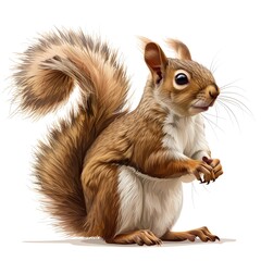 Fototapeta premium A squirrel clipart, animal element, vector illustration, brown, isolated on white background