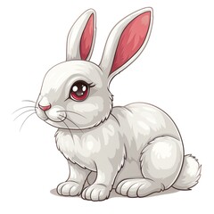 Obraz premium A rabbit clipart, animal element, white, isolated on white background