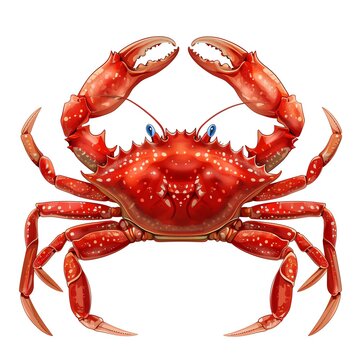 recommend clip art: A crab clipart, animal element, vector illustration, red, isolated on white background