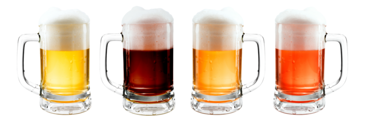 Mixed draught beer product mockup png