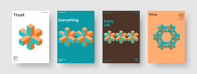 Naklejka premium Isolated Business Presentation Design. Geometric Poster Template. Creative Flyer Layout. Banner. Brochure. Background. Book Cover. Report. Handbill. Brand Identity. Pamphlet. Notebook. Leaflet