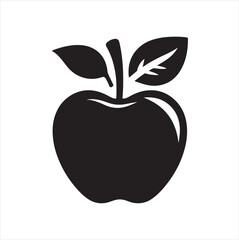 apple vector silhouette with a background