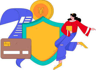 Internet financial management investment flat vector concept operation hand drawn illustration
