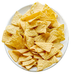 Nacho chips mockup png corn tortillas in a bowl