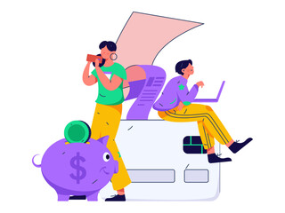 Internet financial management investment flat vector concept operation hand drawn illustration
