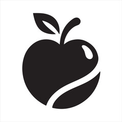 apple vector silhouette with a background