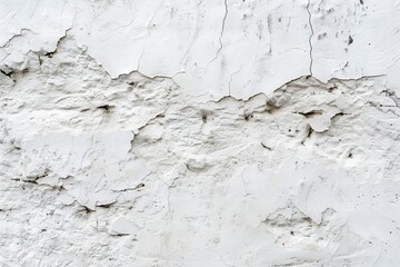Obraz premium Cracked plastered white wall. Texture closeup. Wall details. Structure cracks