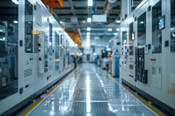 Fototapeta premium Car assembly system in the factory. Automation concept