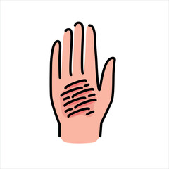 Abrasion line color icon. Household injuries sign for web page