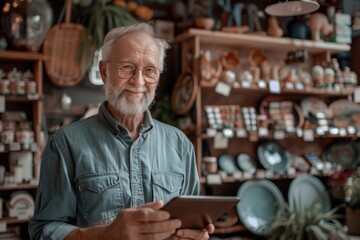 Portrait Of Male Owner Of Gift Store With Digital Tablet