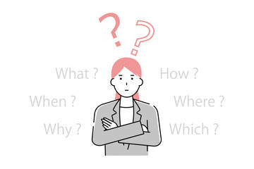 疑問を抱いているビジネスウーマン