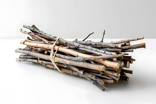 Bundle Of Sticks On White Surface