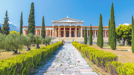 Exterior view of the Academy of Athens in Greece