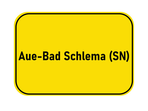 range town entrance sign Germany Aue-Bad Schlema SN