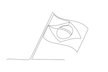 Brazil flag. Independence of brazil concept one-line drawing