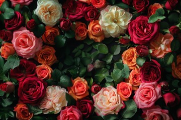 Obraz premium bouquet of roses, colourful roses background