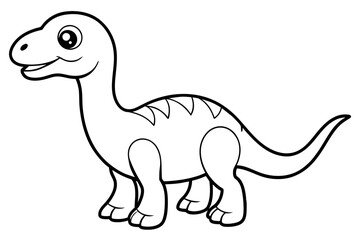 Cute dinosaur line art