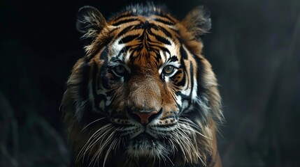 Fototapeta premium Portrait of an Angry Sumatran Tiger, Majestic Wildlife Photography