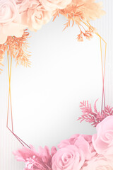 Blank floral frame design element