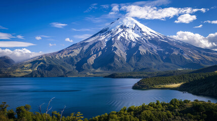 Stunning view of Osorno Volcano in Patagonia, Chile