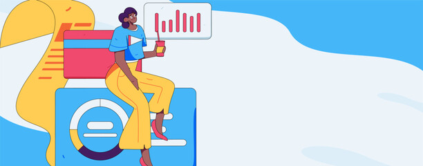 Internet financial management investment flat vector concept operation hand drawn illustration
