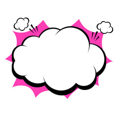 Cloud cartoon effect speech bubble design element