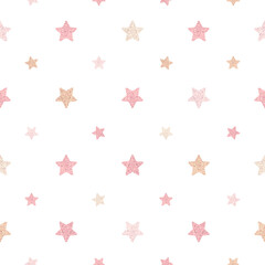 Seamless glittery pink stars background design resource