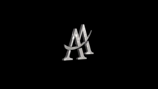 screensaver with the initials AA, 3D. for Wedding