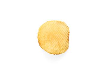 Fluted potato chips isolated on white background.