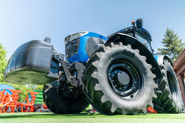 Bottom view of agricultural tractor.