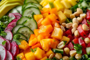 Tropical Fruit Extravaganza: Vibrant Platters for Travel, Health, and Food Promotions