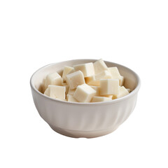 White Cube Cheese in a White Bowl