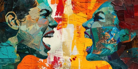 Comic Style Argument Between a Man and Woman.