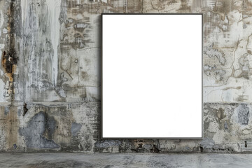 Industrial Minimalist Interior Mock-up with Empty Framed Art on Concrete Wall