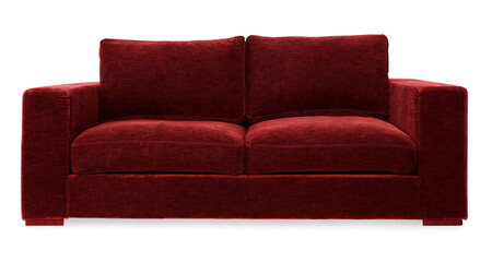 Red modern sofa png mockup living room furniture