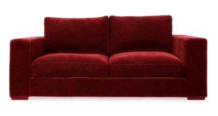 Red modern sofa png mockup living room furniture