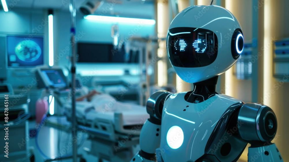 Aufkleber Advanced Robotics in Healthcare: Intelligent Robot Supporting Medical Procedures in High-Tech Hospital