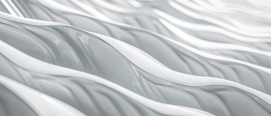 Fototapeta premium Abstract White Waves: Minimalistic Modern Texture