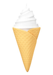 Ice cream png sticker, vanilla dessert 3D cartoon transparent background