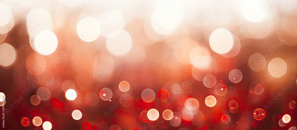 Poster red and white bokeh background from natural. creative banner. copyspace image