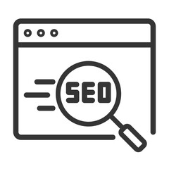 SEO Research in SEO icon outline style detailed