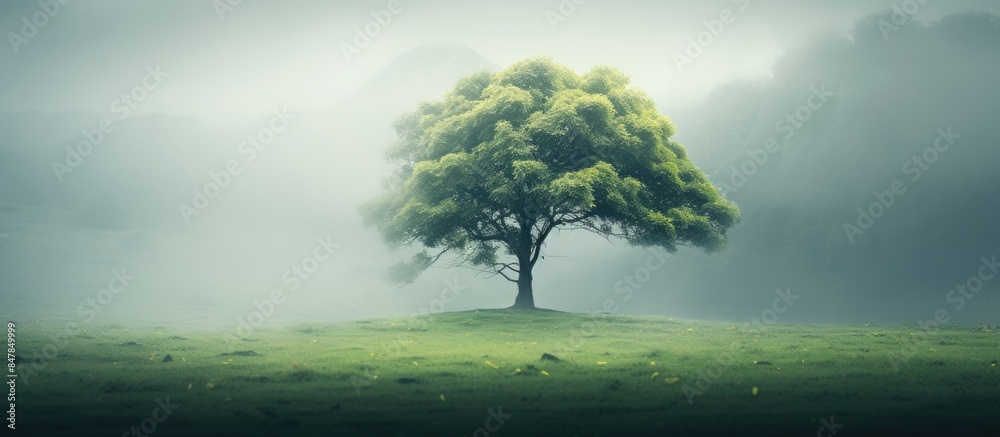 Aufkleber A blurred view on a tree. Creative banner. Copyspace image